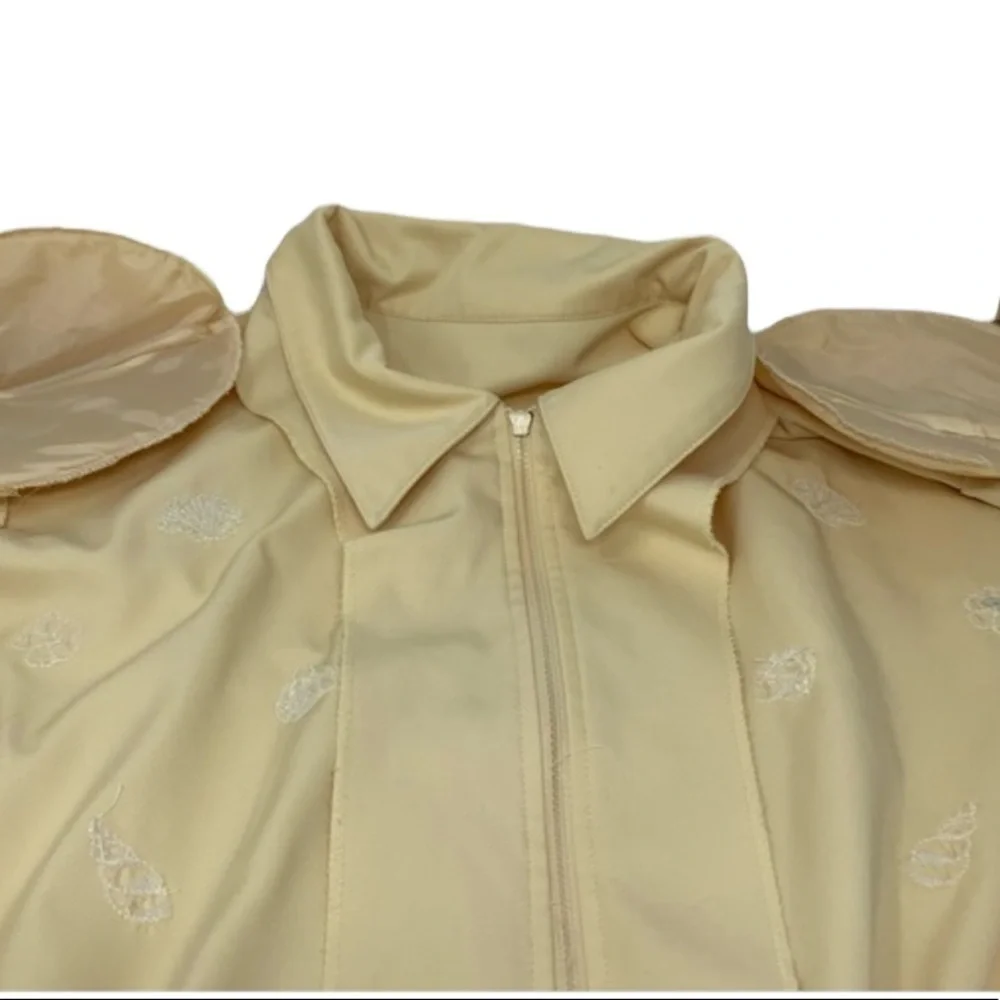 Alfred Dunner Women’s Pastel Yellow Beaded Zip Wind Breaker Jacket Coat Size 20 - Picture 12 of 15
